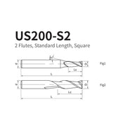 G-US200-S2 2 Flute Square Head Coated Endmills - Big-tools Industrial Supply Tools for Metal Cutting